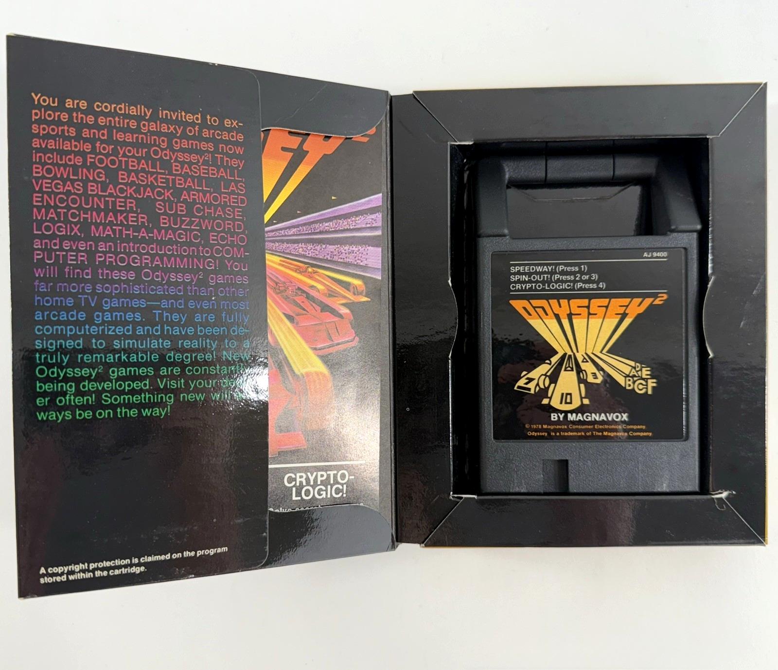 Speedway! Spin-out! Crypto-logic! (Magnavox Odyssey 2, 1978) Game Box Manual