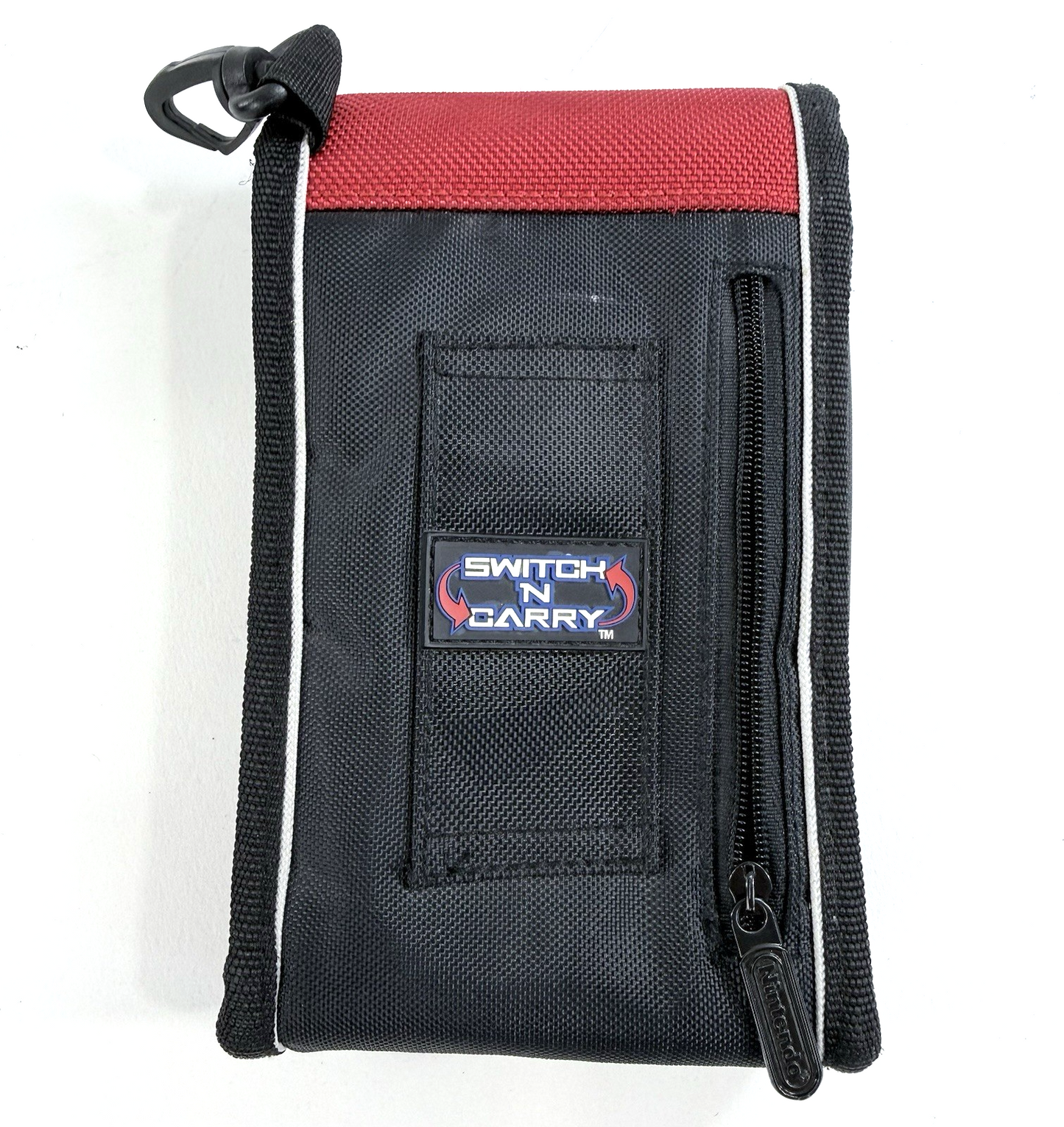 Nintendo DS Red and Black Switch N Carry Case with Zippered Pocket and Clip