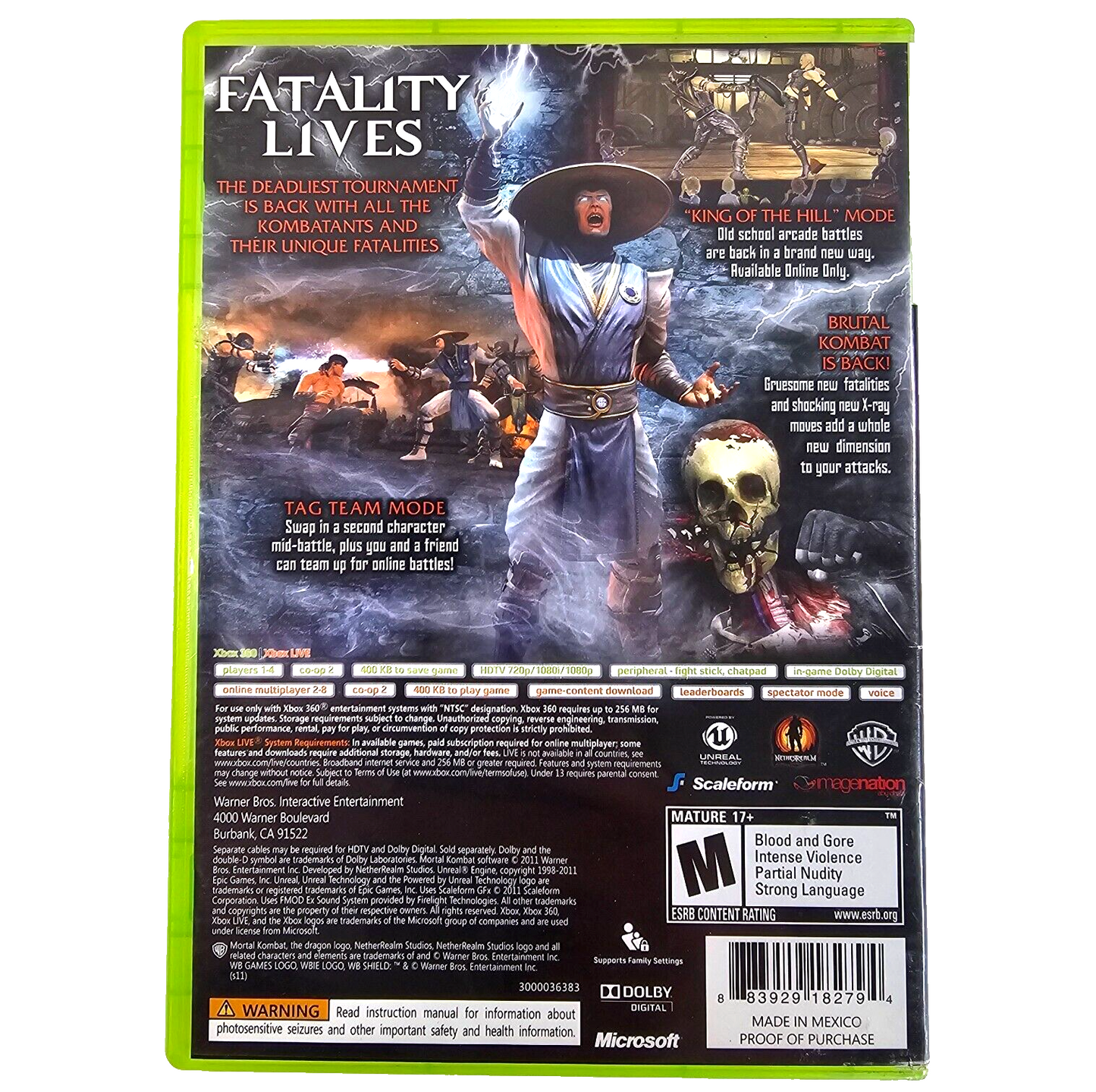 Mortal Kombat (Microsoft Xbox 360, 2010) Game Case Manual Inserts - Tested