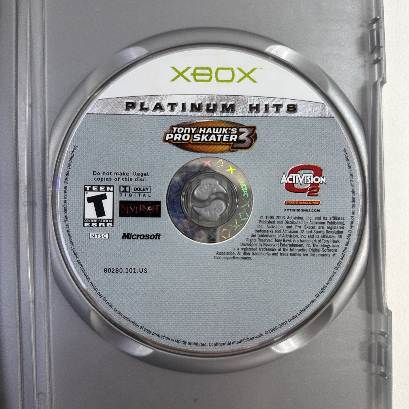 Tony Hawk's Pro Skater 3 (Microsoft Xbox, 2003) Game Case Manual Registration