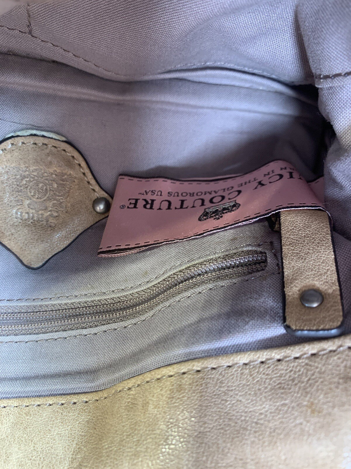 Juicy Couture Genuine Leather Tan Brown Clutch RN52002/CA16396