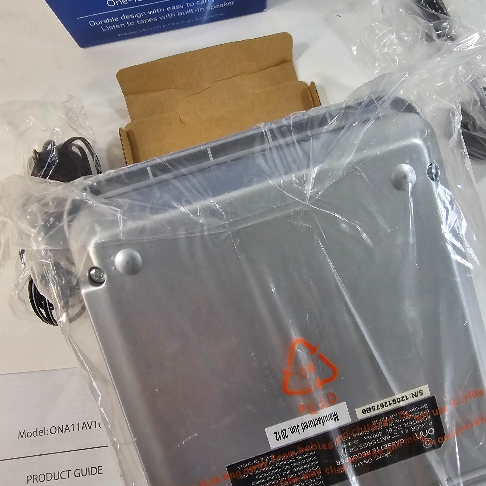 Onn ONA11AV108 Cassette Recorder with Microphone - New, Open Box