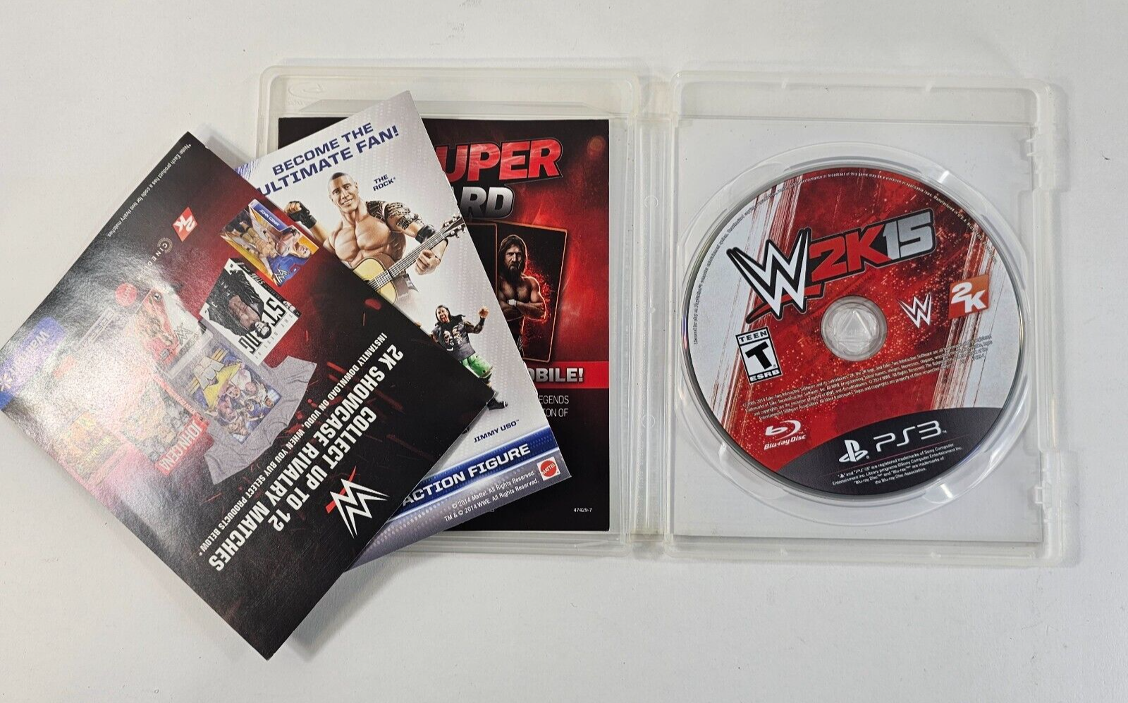 WWE 2K15 (Sony PlayStation 3, 2014) Game Case Manual Inserts CIB