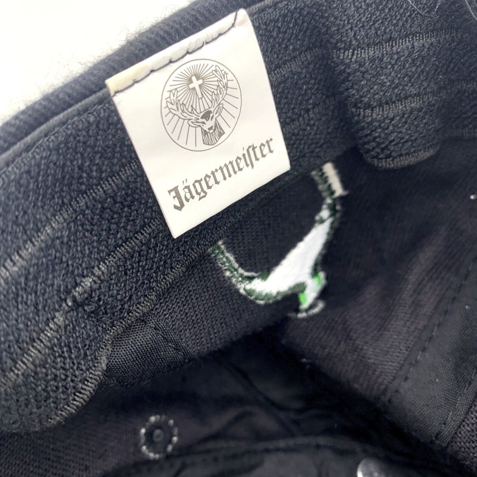 Jägermeister Size M-L "Shots Happen" Fitted Black Baseball Cap Hat with Logo