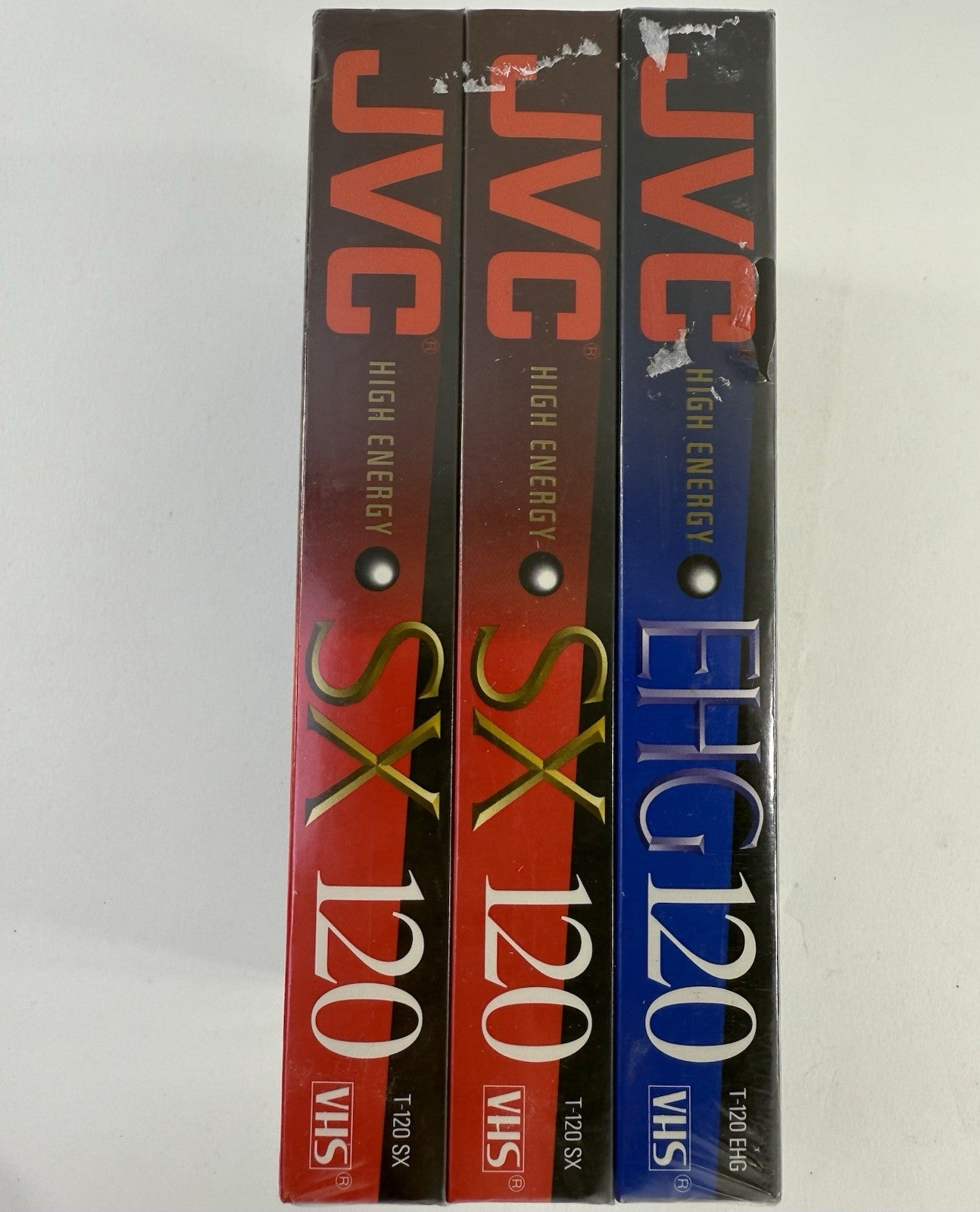 JVC T-120 SX/EHG VHS 3-Pack Blank Cassette Tapes - New, Factory Sealed