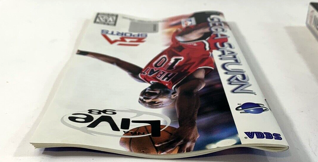 NBA Live 98 (Sega Saturn, 1997) Game Case Manual - Tested and Working