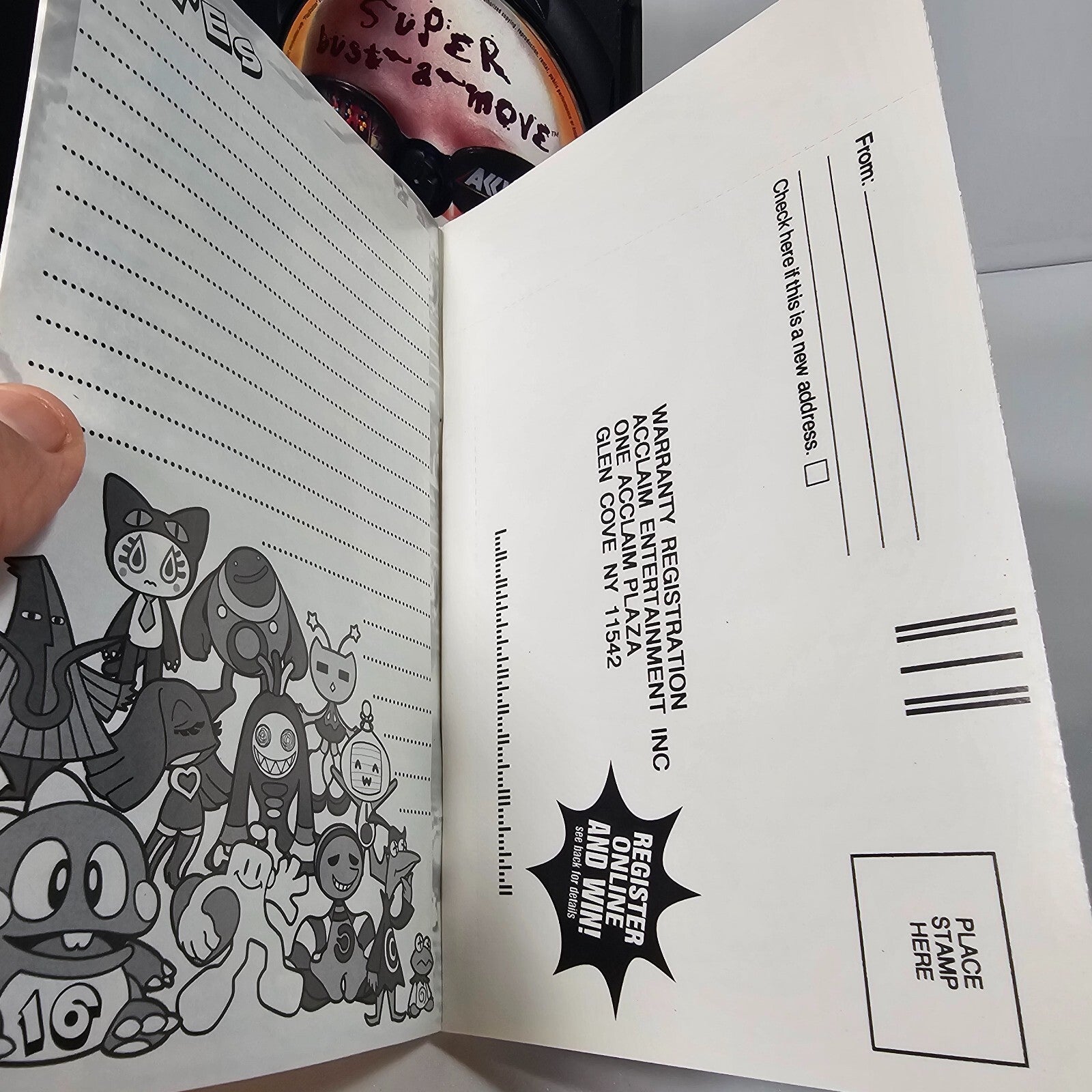 Super Bust-A-Move (PlayStation 2, 2000) Game Case Manual Registration - Tested