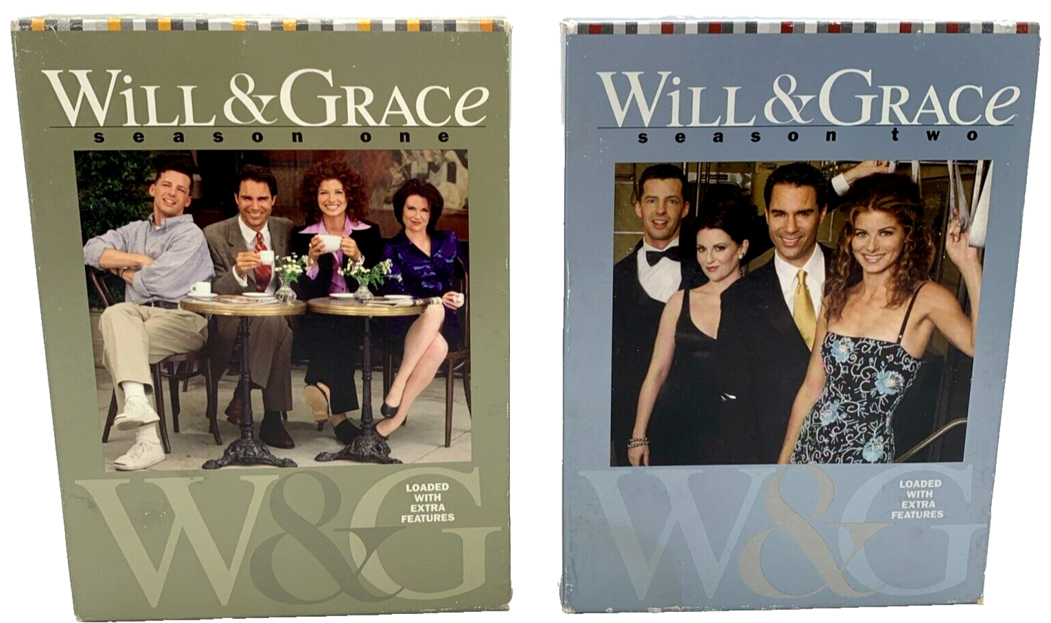 Will & Grace - Season 1 (DVD TV Box Set Bundle, 8-Discs) and Season 2 - Tested