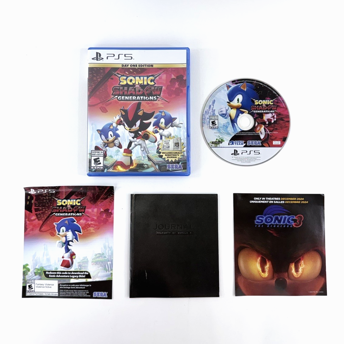 Sonic X Shadow Generations (PlayStation 5, 2024) Game, Case, Journal, Inserts