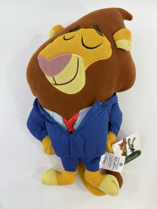 Disney Zootopia 14” Mayor Leodore Lionheart Lion Plush Pillow with Tags