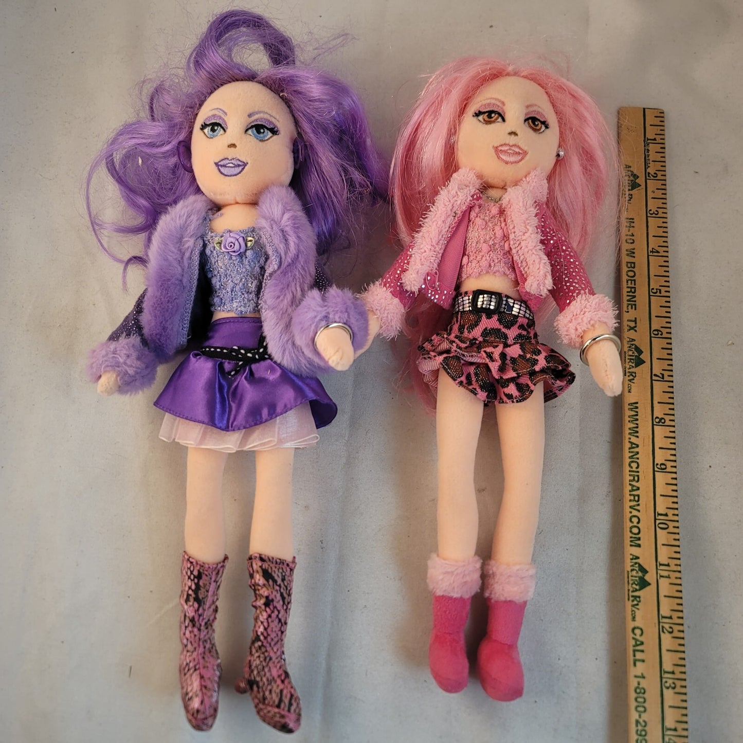 Ty Girlz 13" Plush Dolls Lot of 2 Toys Sizzlin' Sue and Punky Penny