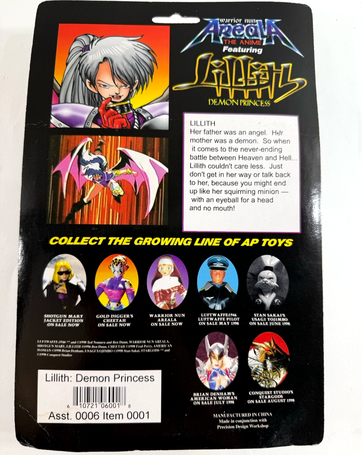 Antarctic Press 1998 Warrior Nun Areala 6” Lillith Demon Princess Sealed Figure