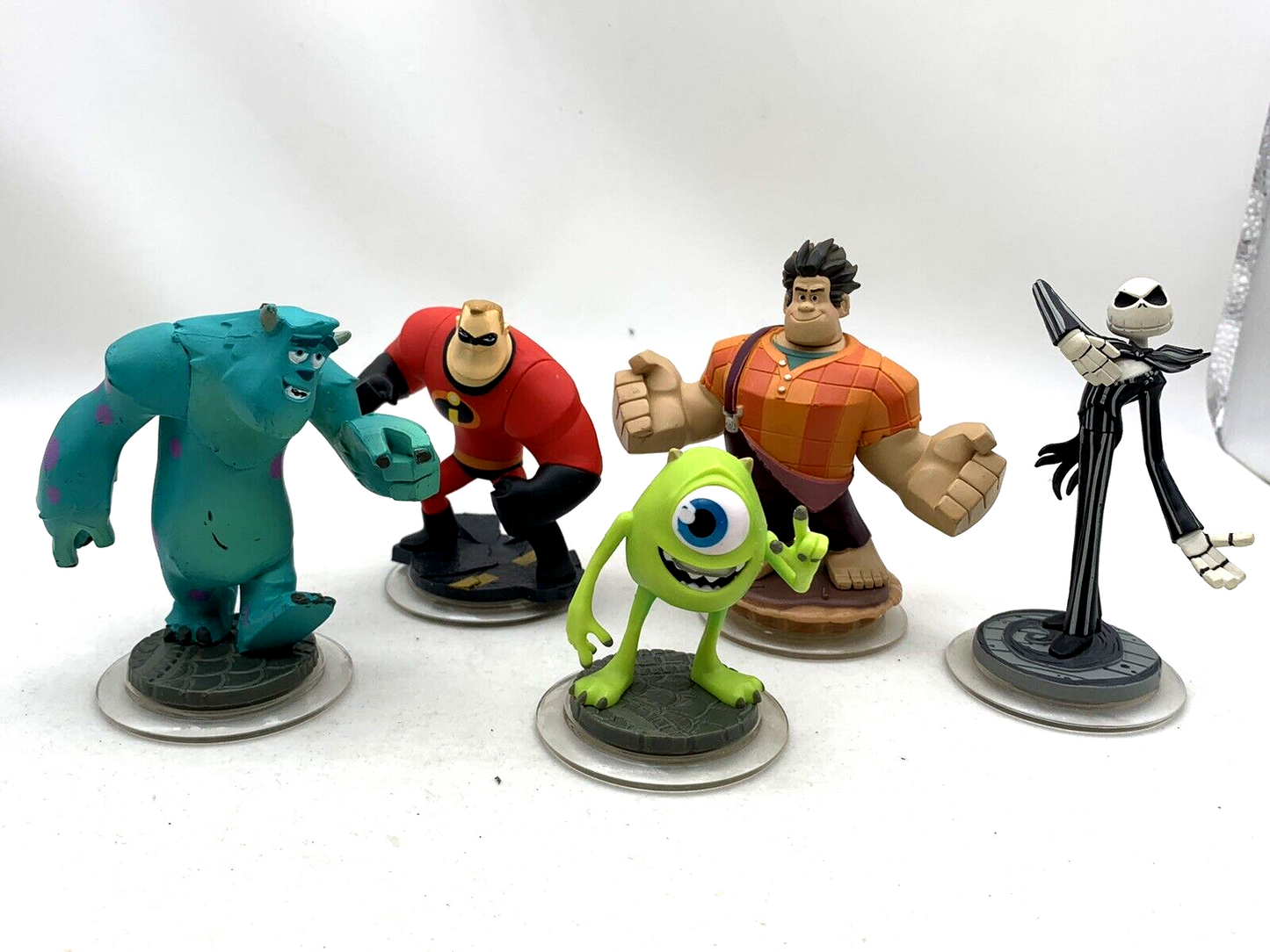 Disney Infinity Lot - Jack Skellington, Wreck-It Ralph, Mr. Incredible, Sully +1
