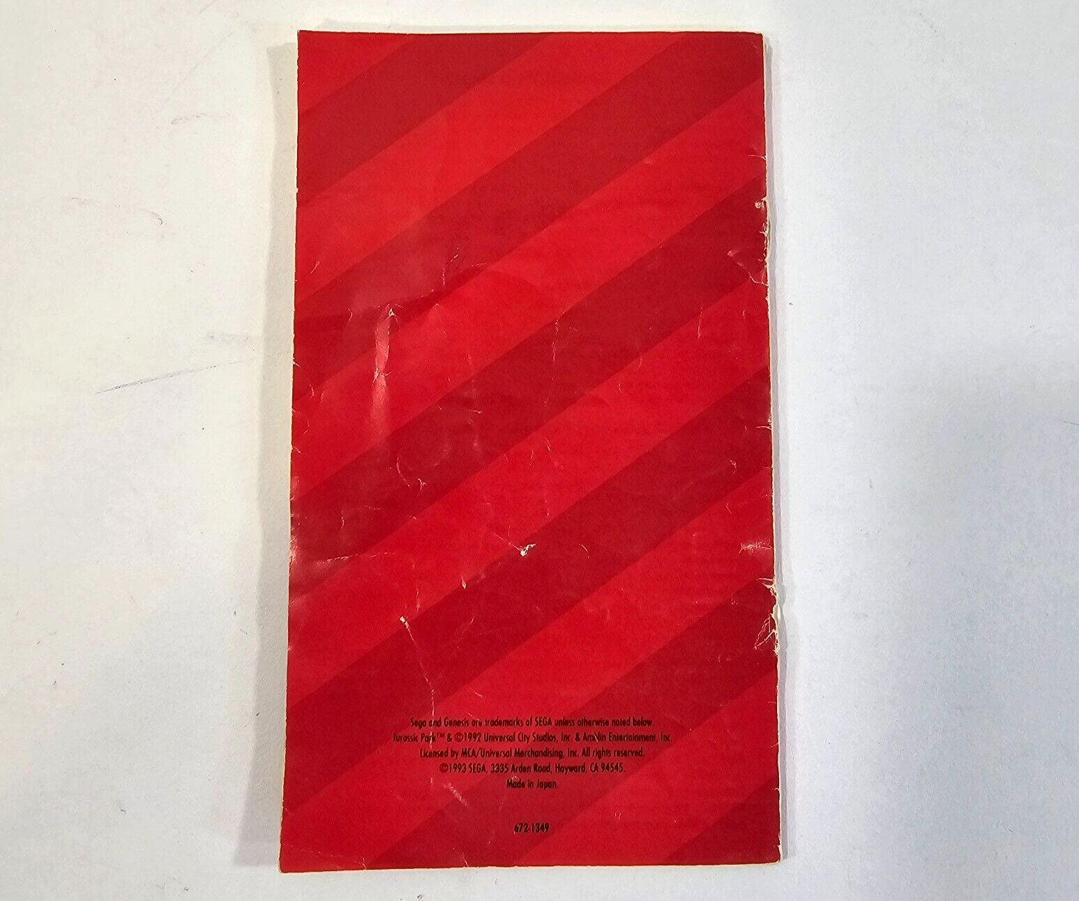 Jurassic Park (Sega Genesis, 1993) Game Manual and Case with Hangtab - Tested