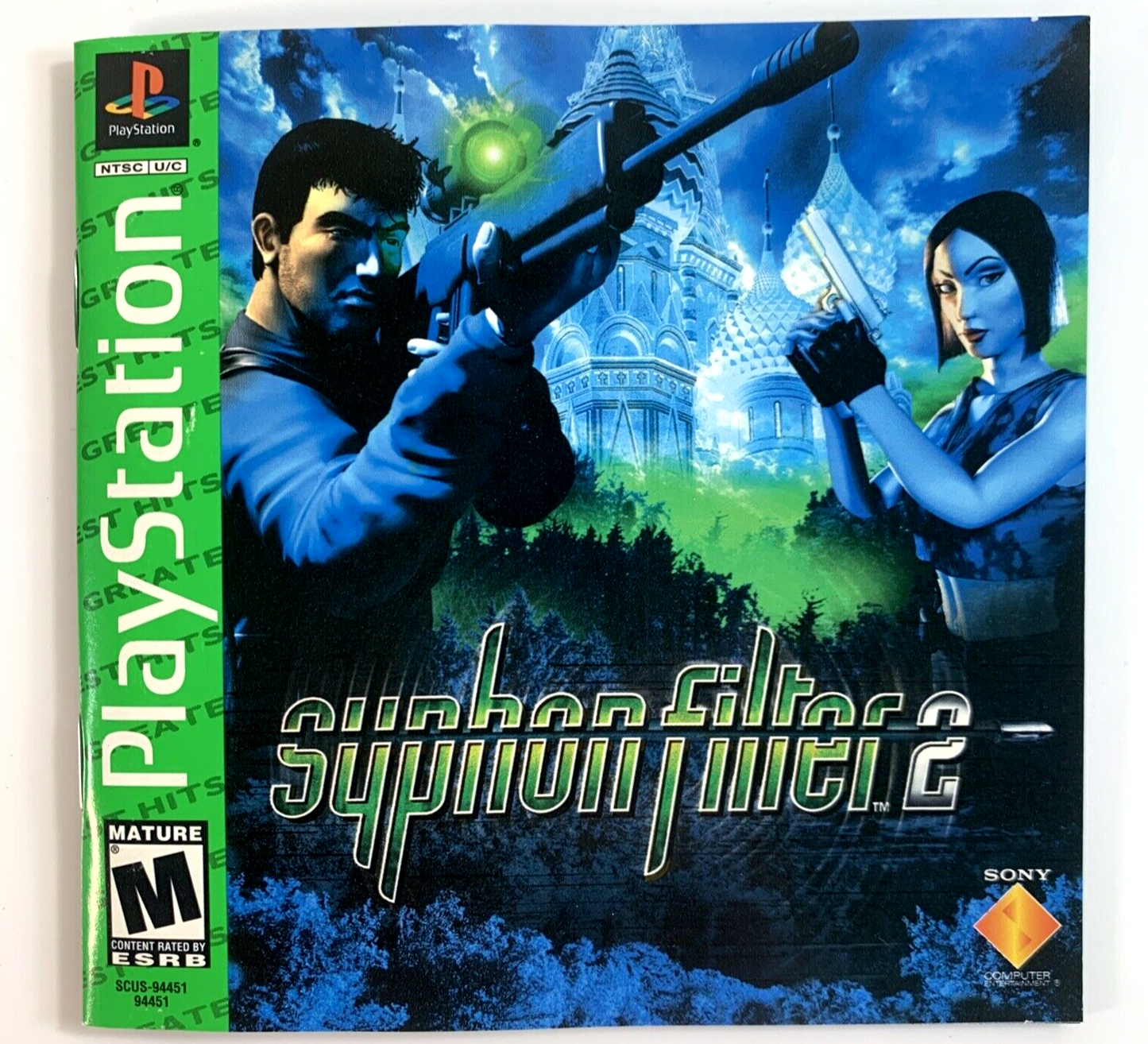 Syphon Filter 2 (Sony PlayStation, 2000) Game Discs Case Manual Insert - Tested