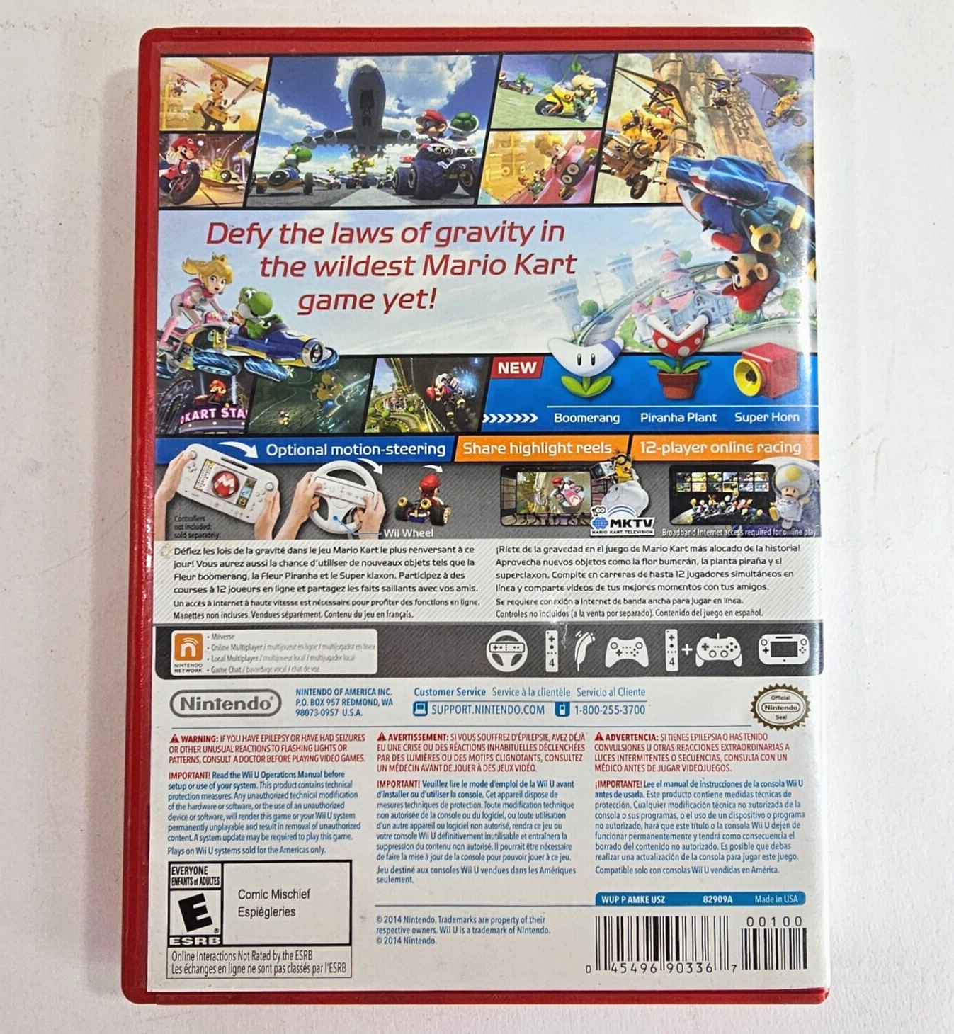 Mario Kart 8 (Nintendo Wii U, 2014) Game Case Manual Inserts - Tested