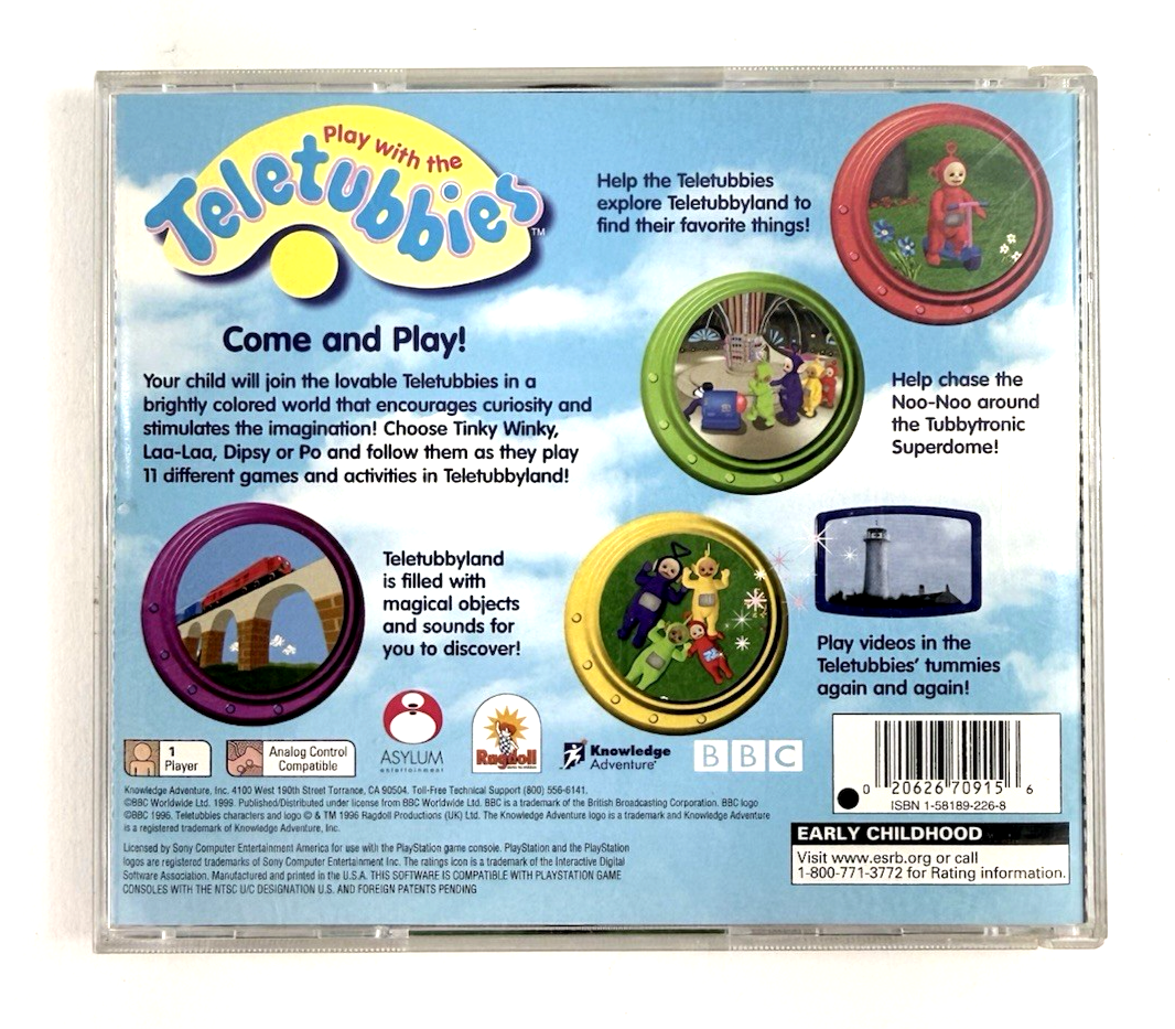 Play With the Teletubbies (Sony PlayStation 1, 2000) Game Case Manual - Tested