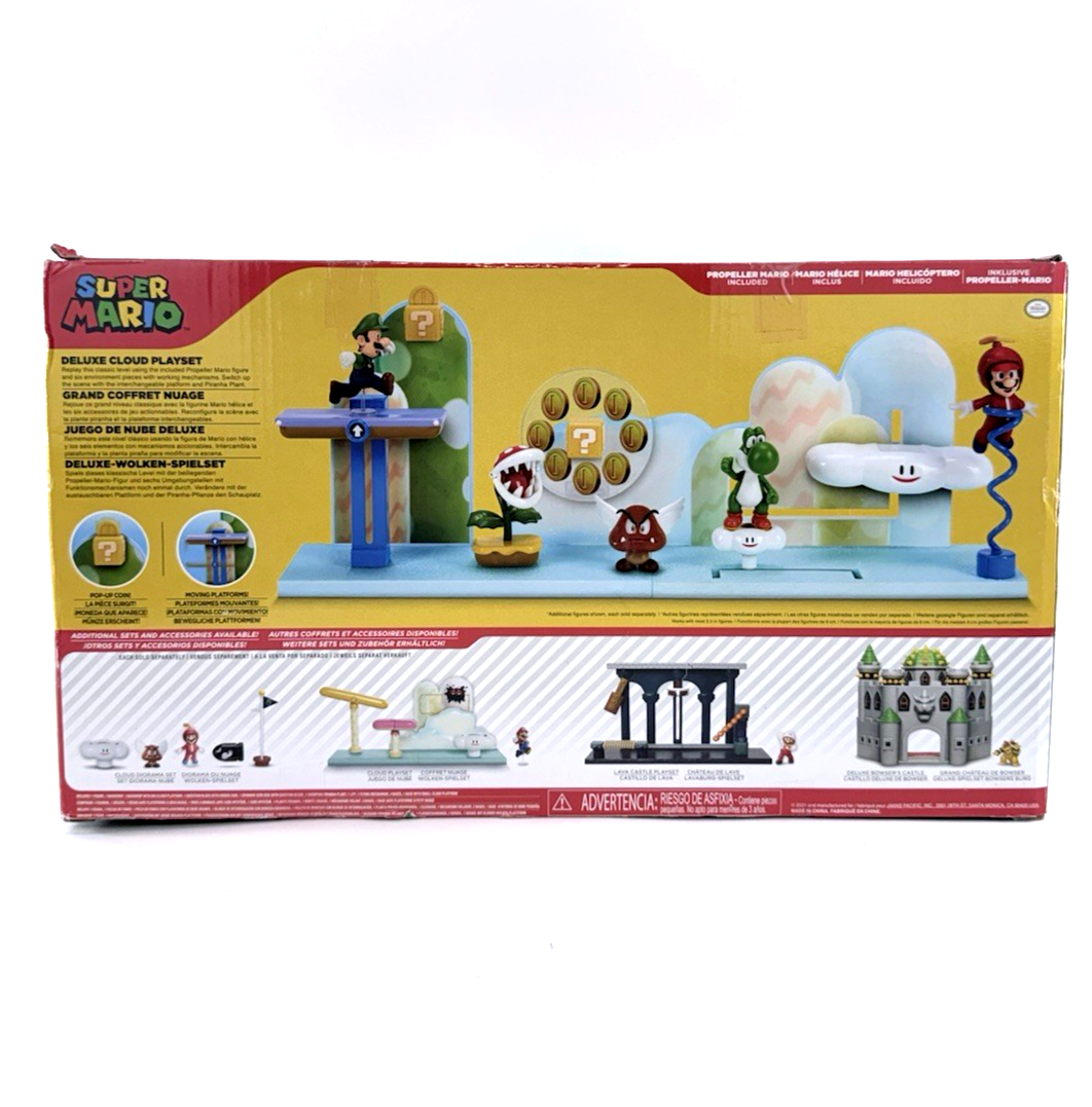 Jakks Pacific 2021 Super Mario Deluxe Cloud Playset - New, Factory Sealed