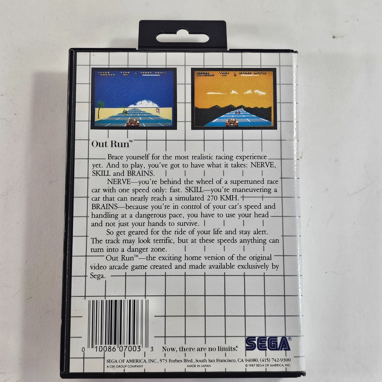 Out Run (Sega Master System, 1987) Game Case Manual - Tested and Working