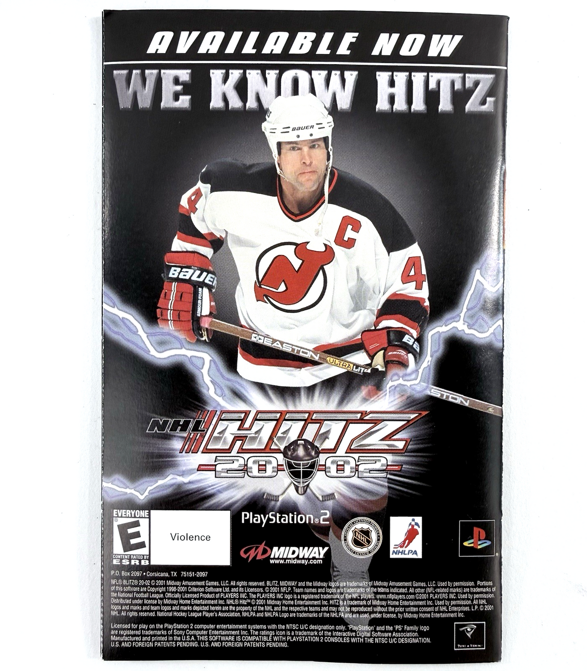 NFL Blitz 2002 (PlayStation 2, 2001) Game Case Manual Registration Card - Tested