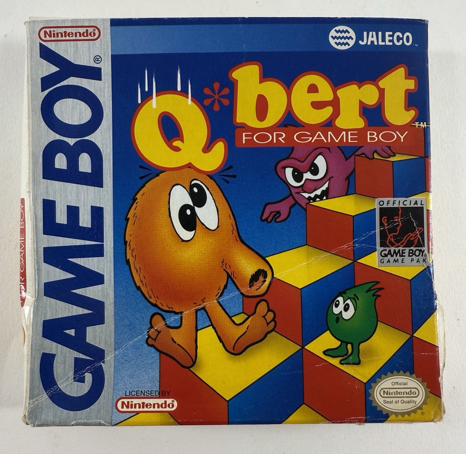 Q*Bert (Nintendo GameBoy, 1991) Game Box Manual Registration Inserts - Tested