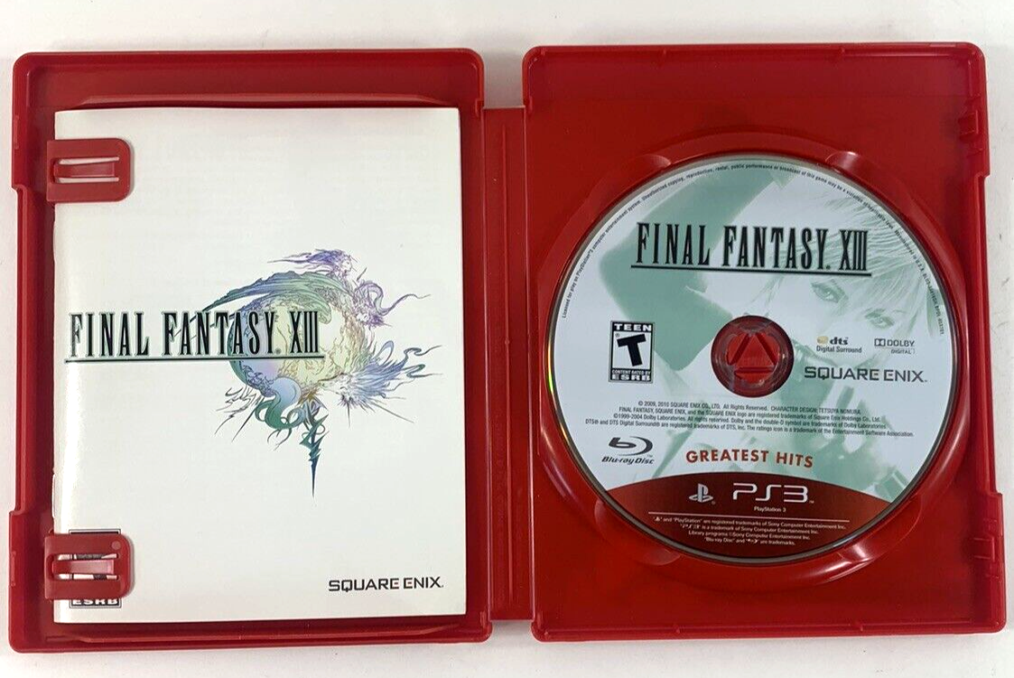 Final Fantasy XIII (Sony PlayStation 3, 2010) Game Case Manual - Tested