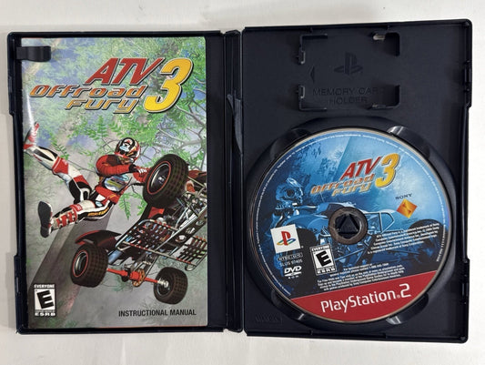 ATV Offroad Fury 3 (PlayStation 2, 2004) Game Case Manual Registration - Tested