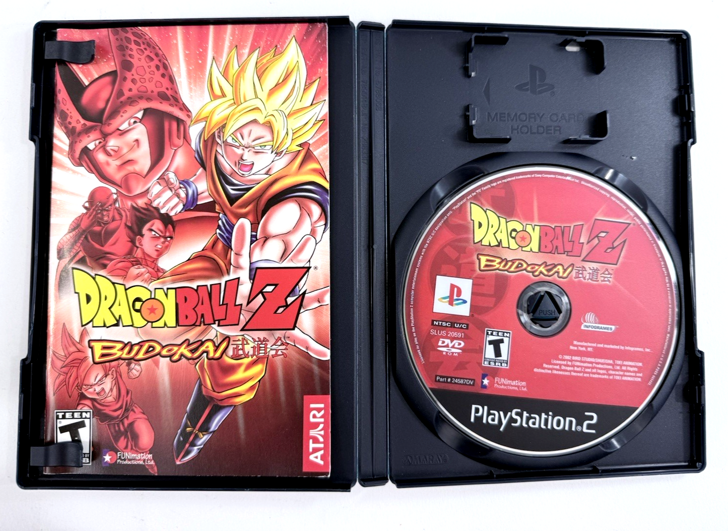 Dragon Ball Z: Budokai (Sony PlayStation 2, 2002) Game, Case, Manual - Tested
