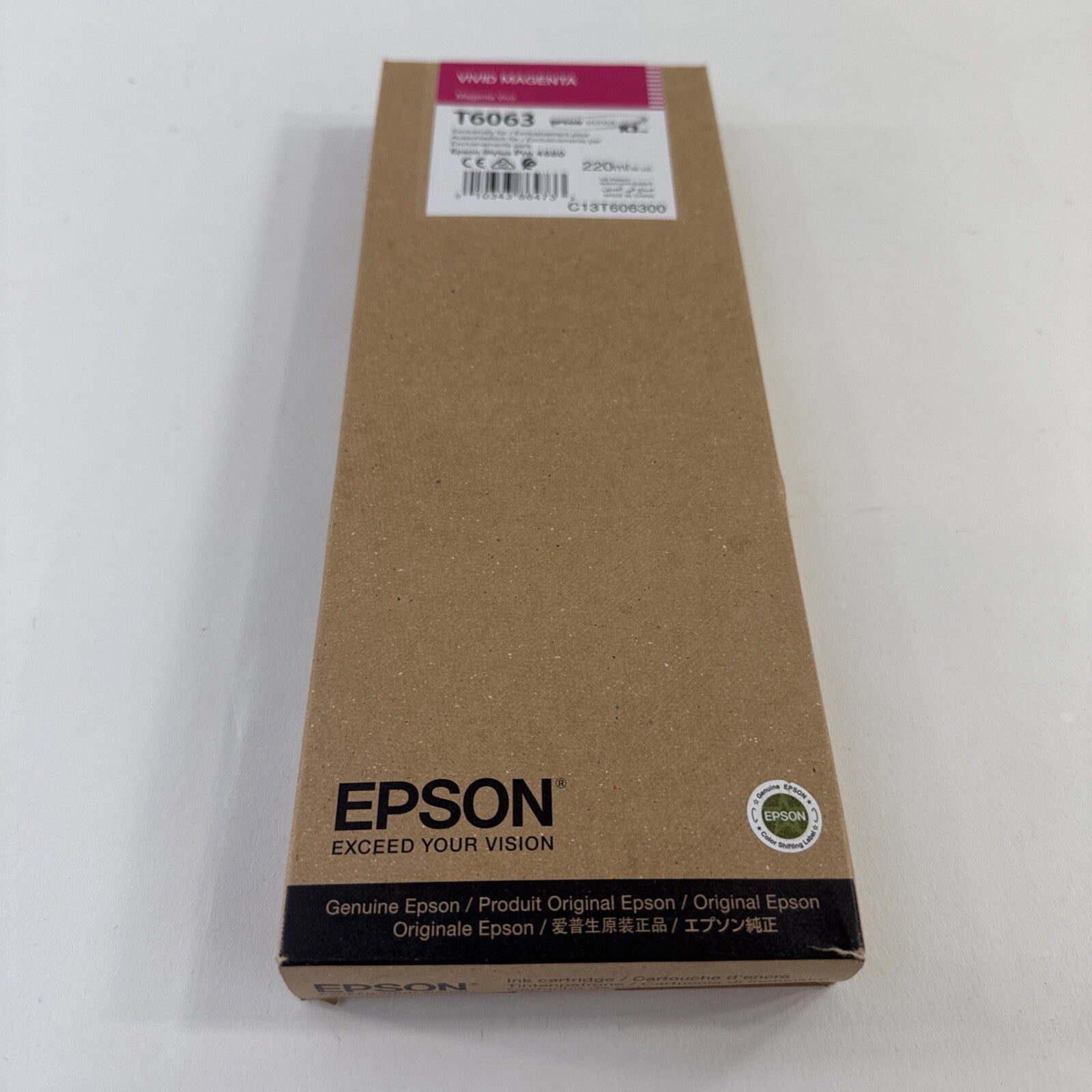 Expired 2020 Epson Vivid Magenta T6063 K3 UltraChrome Ink Cartridge - Sealed