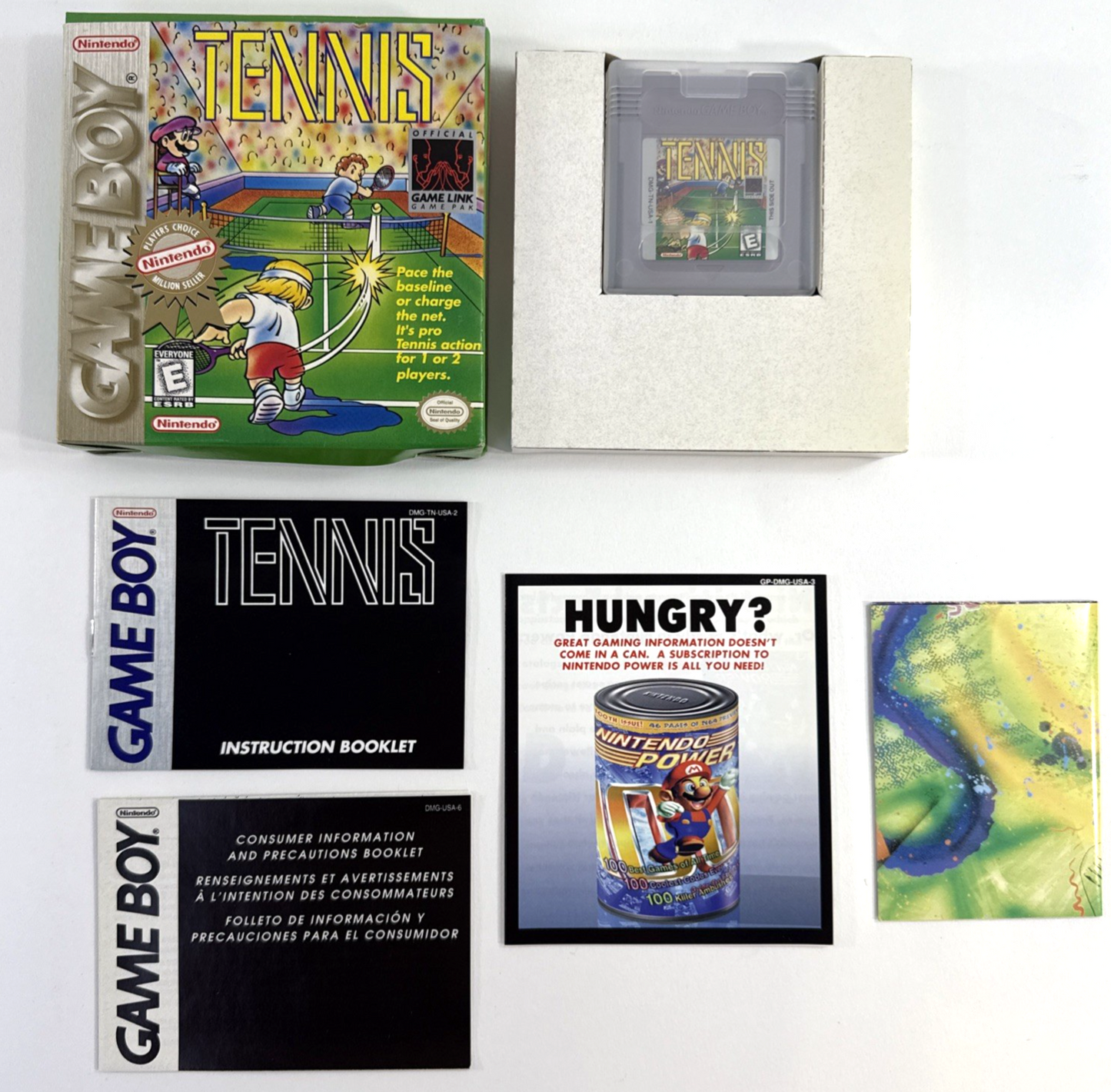 Tennis (Nintendo Gameboy, 1989) Game Box Manual Inserts - Tested and Working
