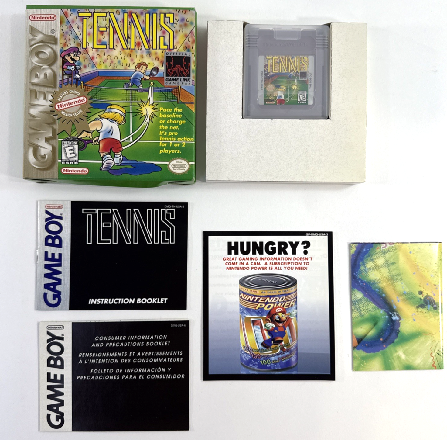 Tennis (Nintendo Gameboy, 1989) Game Box Manual Inserts - Tested and Working
