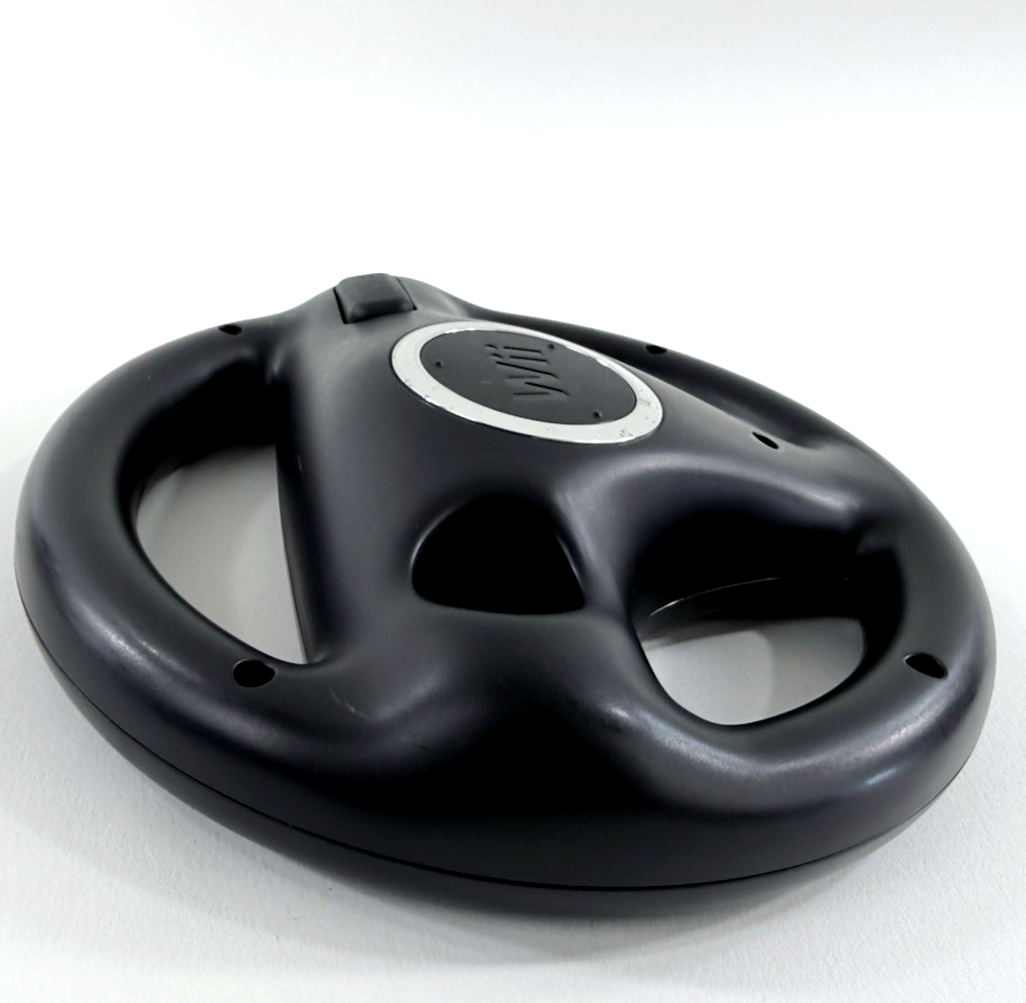 Nintendo Wii Black Steering Wheel Controller Attachment RVL-024 (Set of 2)