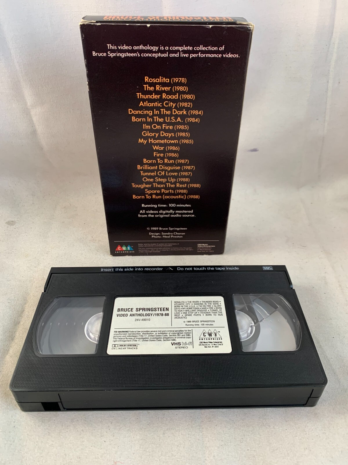 Bruce Springsteen - Video Anthology, 1978-1988 - VHS Tape