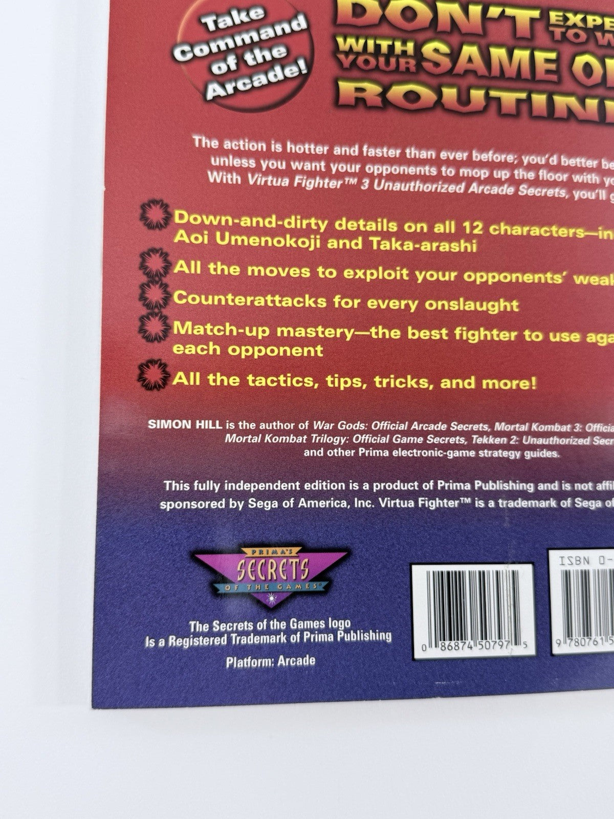 Prima's Virtua Fighter 3: Unauthorized Arcade Secrets (Paperback, 1997)