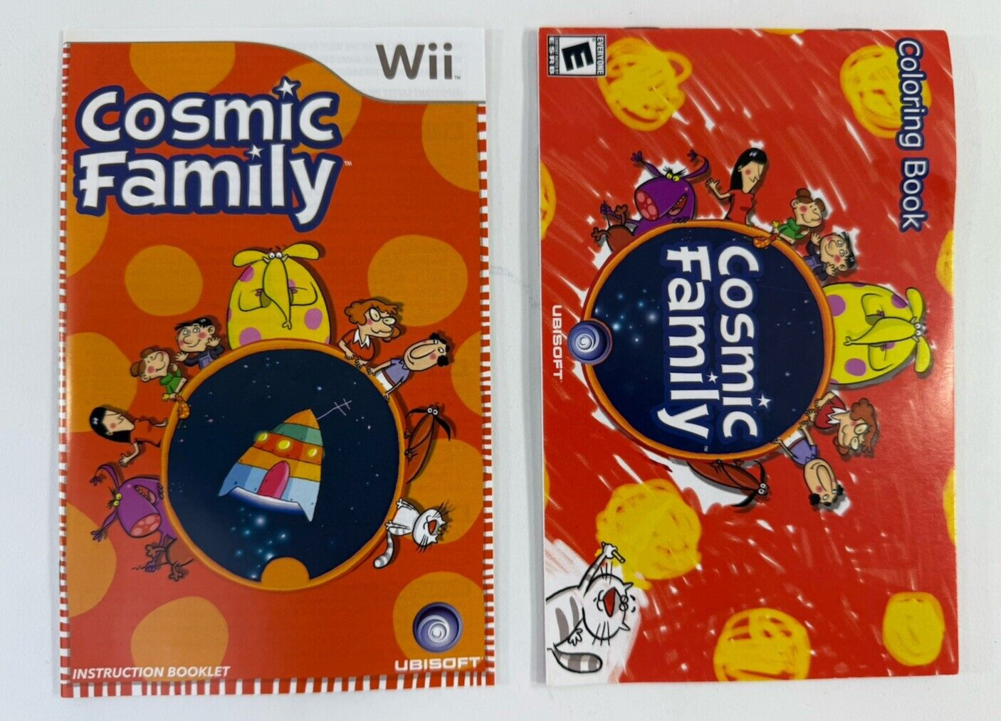 Cosmic Family (Nintendo Wii, 2007) Game Case Manual Coloring Book - Tested