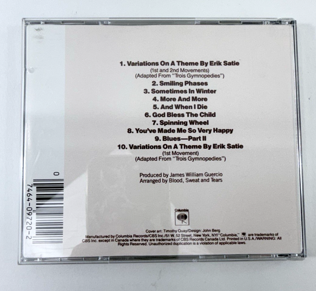 Blood, Sweat & Tears by Blood Sweat & Tears (CD, 1987) CK 9720 - Tested