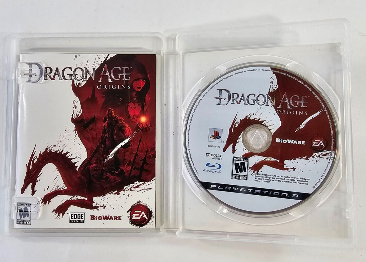 Dragon Age: Origins (Sony PlayStation 3, 2009) Game Case Manual - Tested