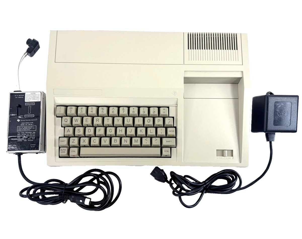Texas Instruments 1981 TI-99/4A Computer with Power Supply and AV - Tested