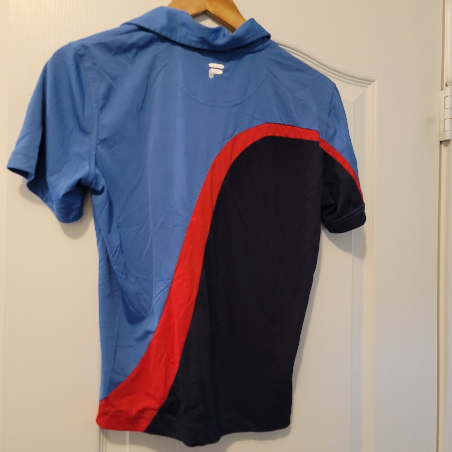 FILA US Open 2003 Polo Women's Large Blue Vintage Shirt Excellent 