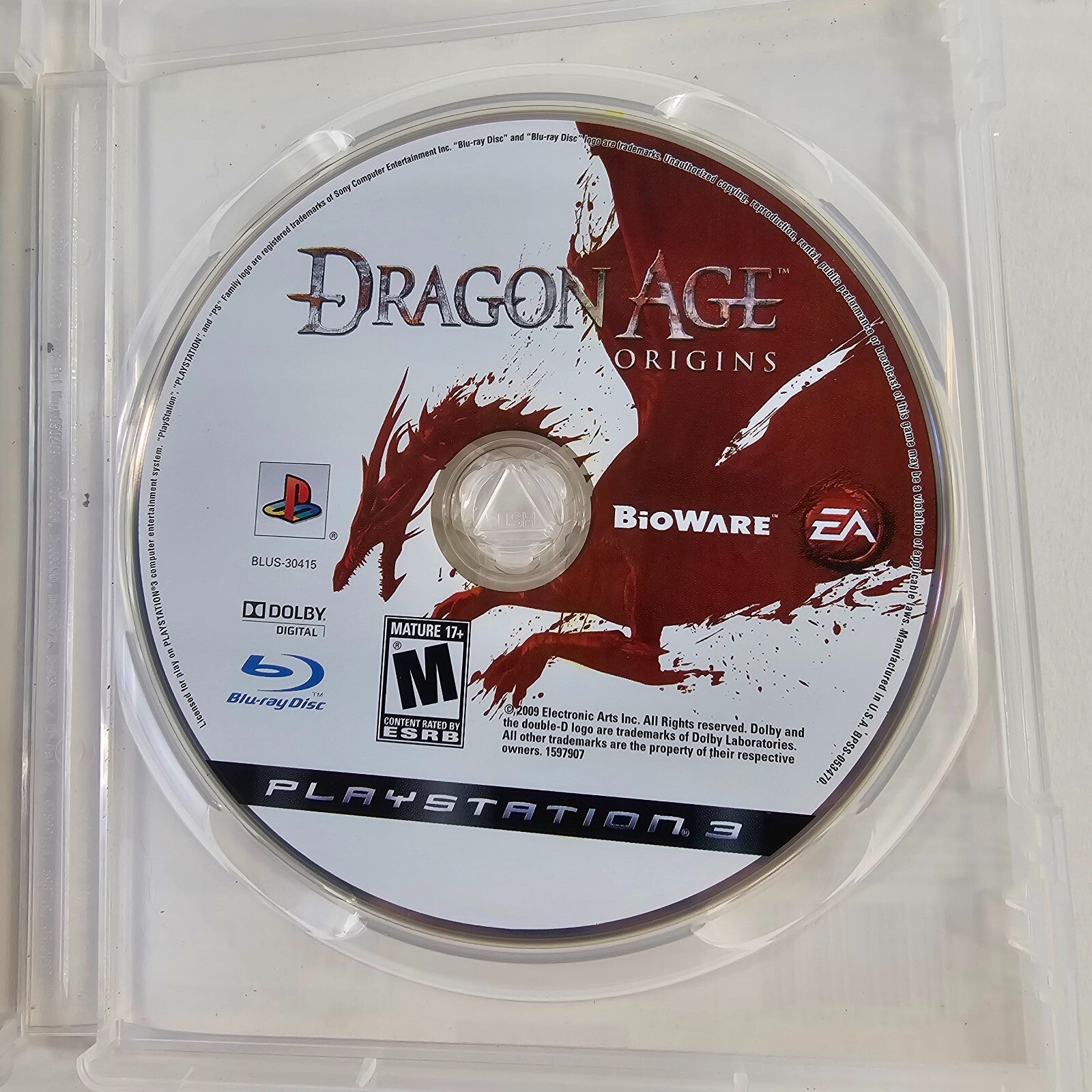 Dragon Age: Origins (Sony PlayStation 3, 2009) Game Case Manual - Tested
