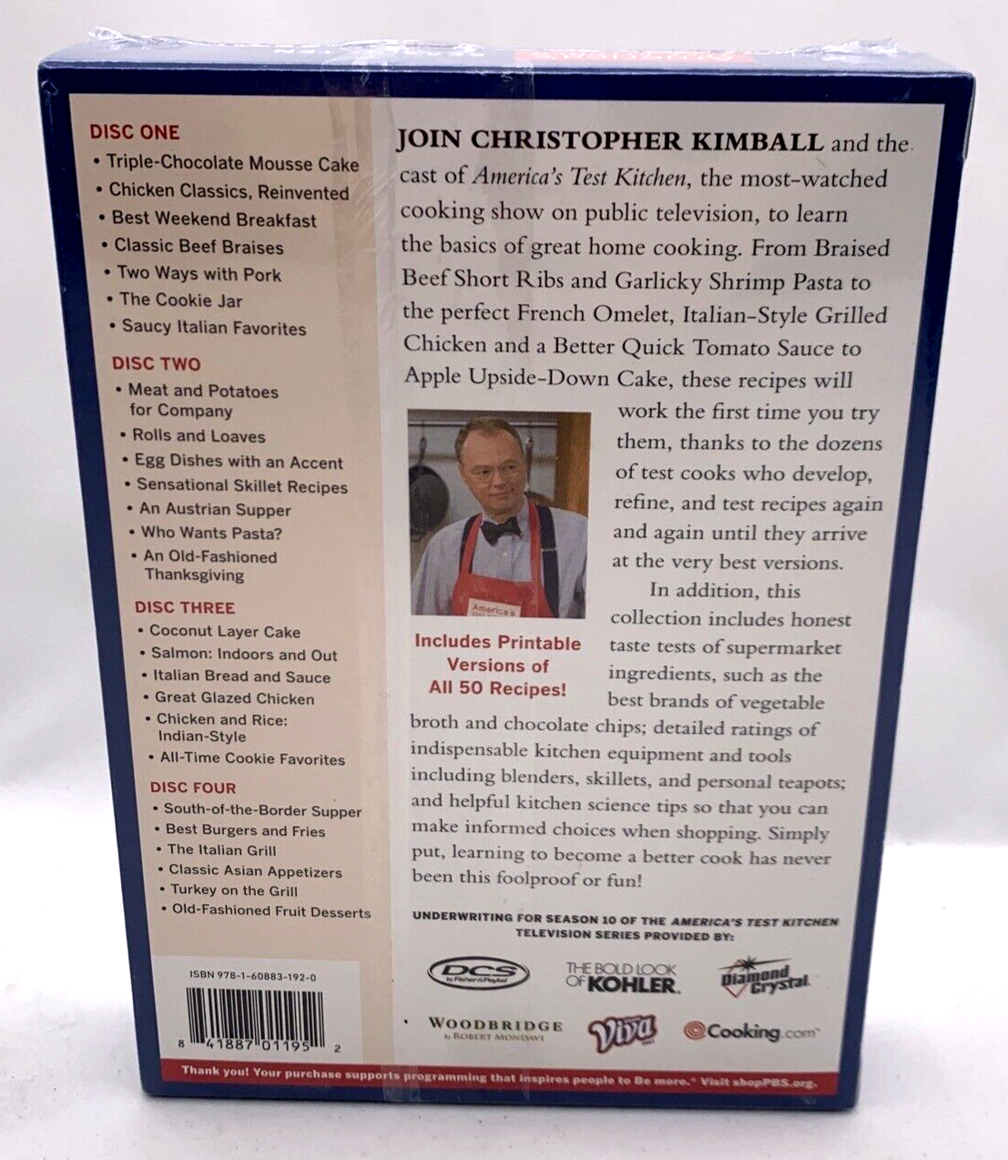 Americas Test Kitchen: Season Ten (DVD, 2010, 4-Disc Set) - Factory Sealed