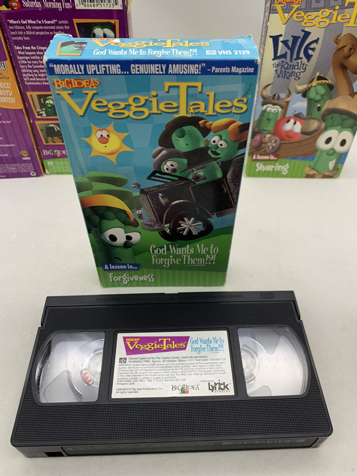 Veggie Tales (VHS Bundle) Forgiveness, Sharing, Handling Fear, Sing-along Songs