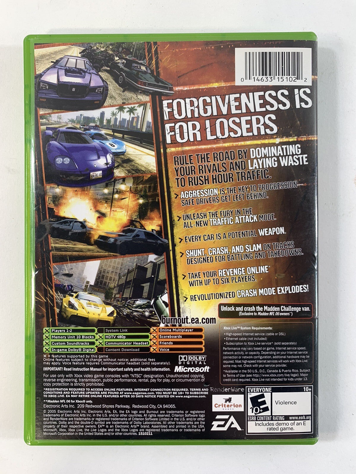 Burnout Revenge (Microsoft Xbox, 2005) Game Case Manual - Complete