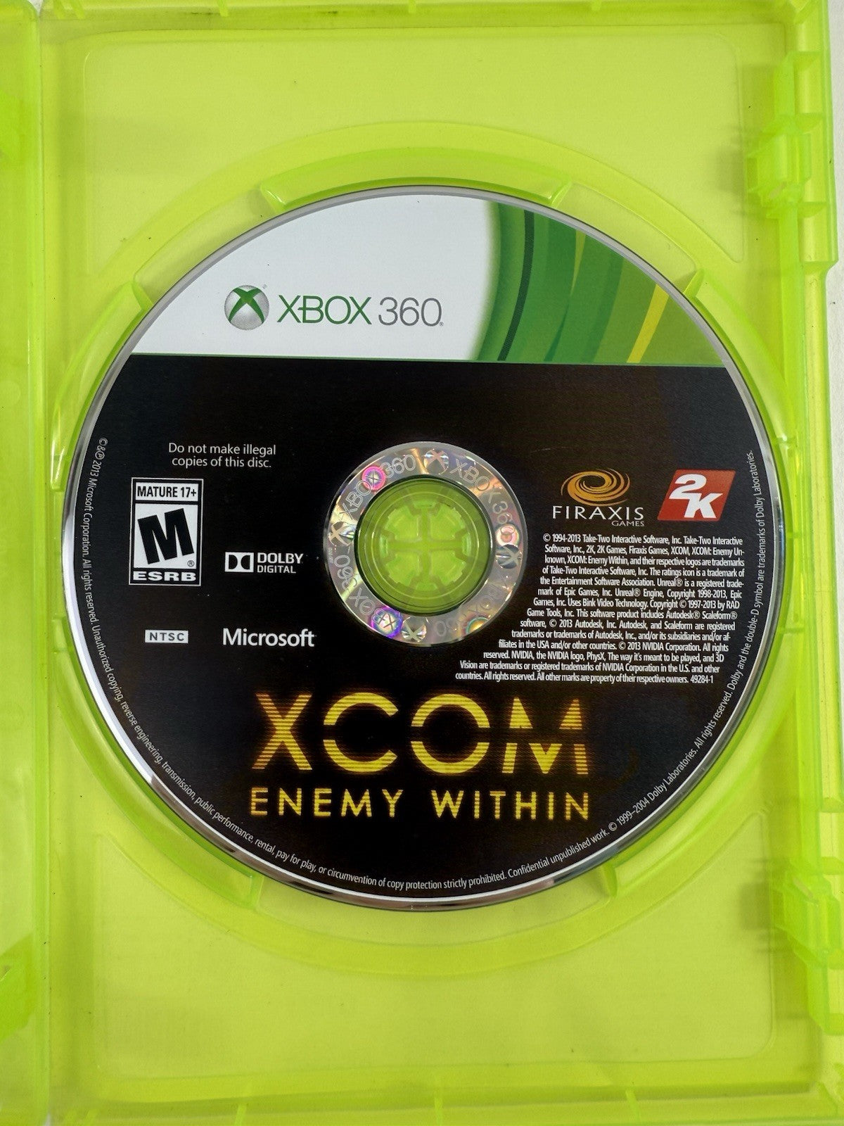 XCOM: Enemy Within Commander Edition (Microsoft Xbox 360, 2013) Game Case Manual