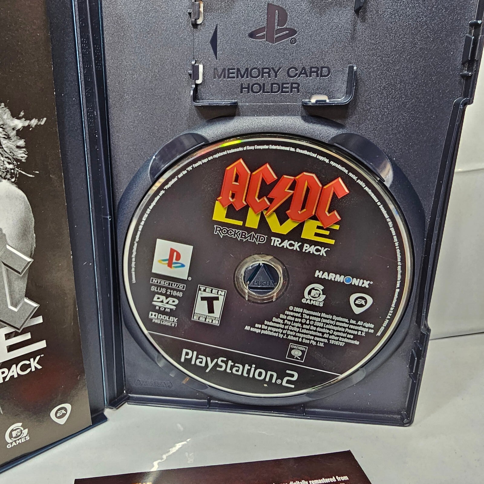 AC/DC Live Rock Band Track Pack (Playstation 2, 2008) Game Case Manual Insert