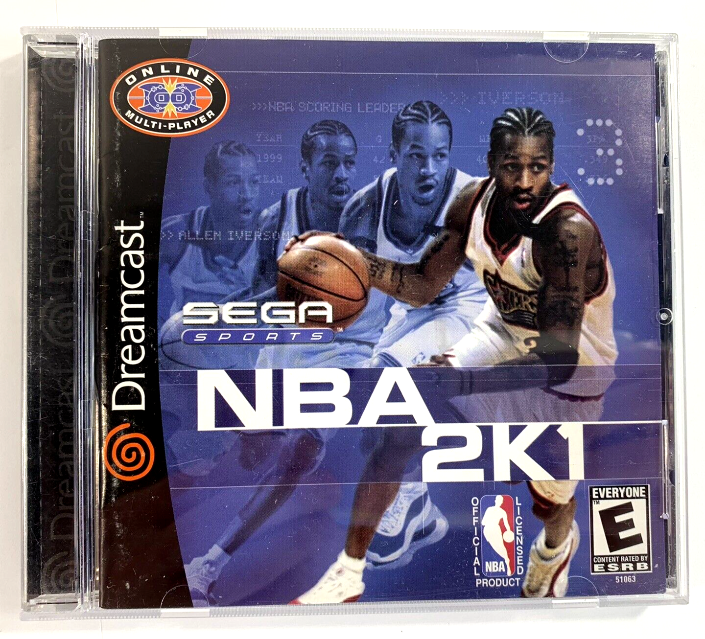 NBA 2K1 (Sega Dreamcast, 2000) Game Case Manual - Tested and Working