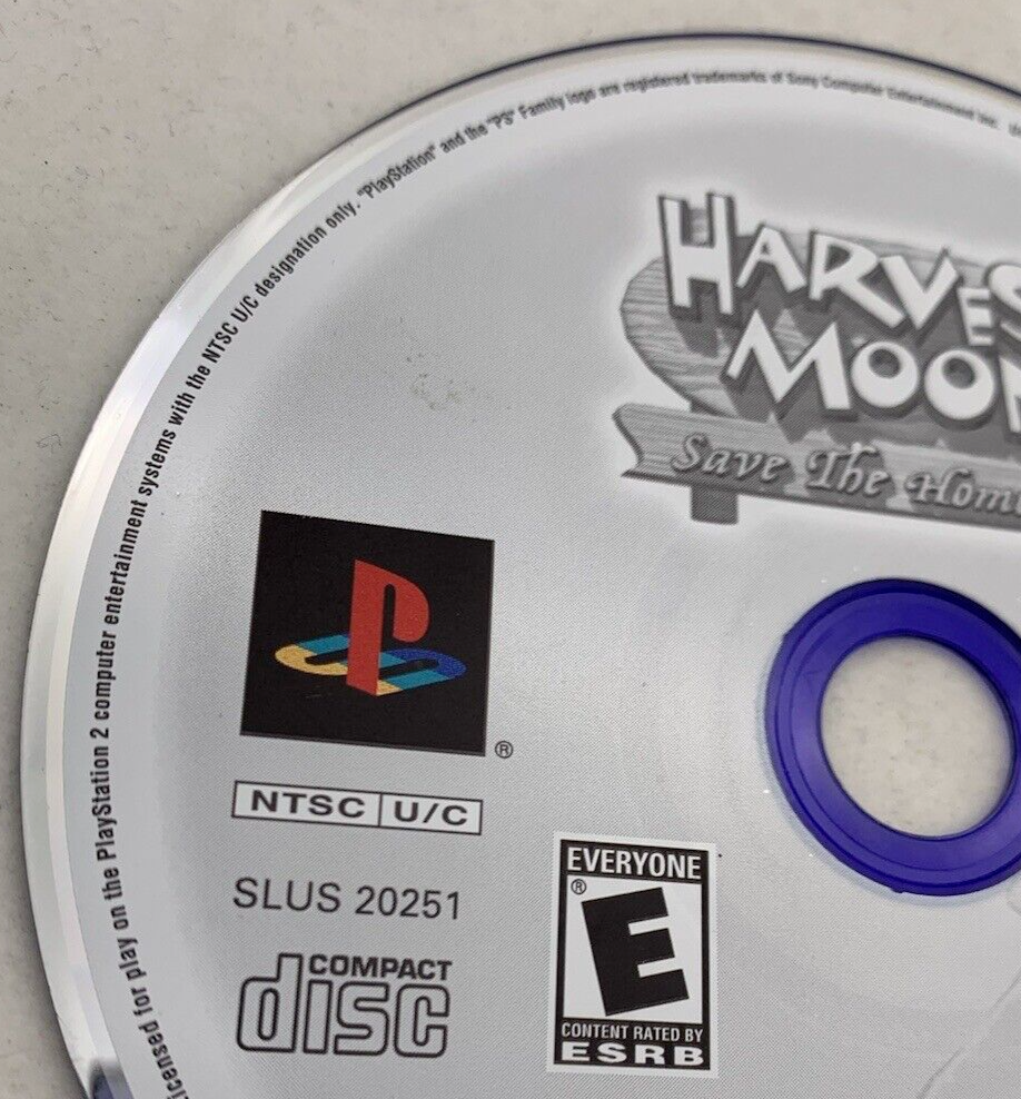Harvest Moon: Save the Homeland (Sony PlayStation 2, 2001) Game Disc - Tested