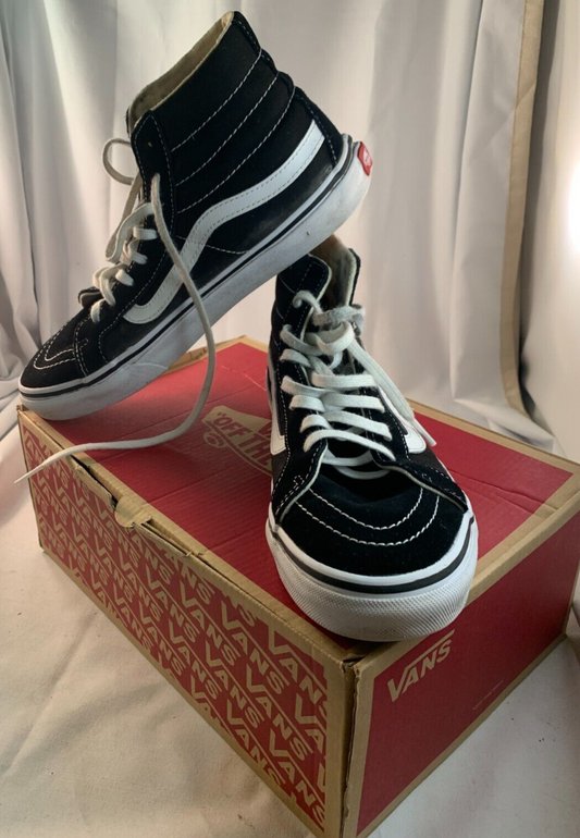 VANS Sk8-Hi Black/White Hi-top Men's 7.5 Sneakers with Original Box