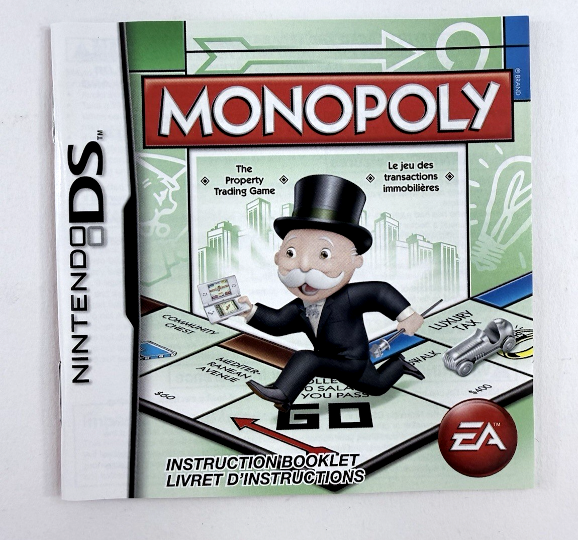 Monopoly (Nintendo DS, 2010) Game Case Manual Insert - Tested and Working