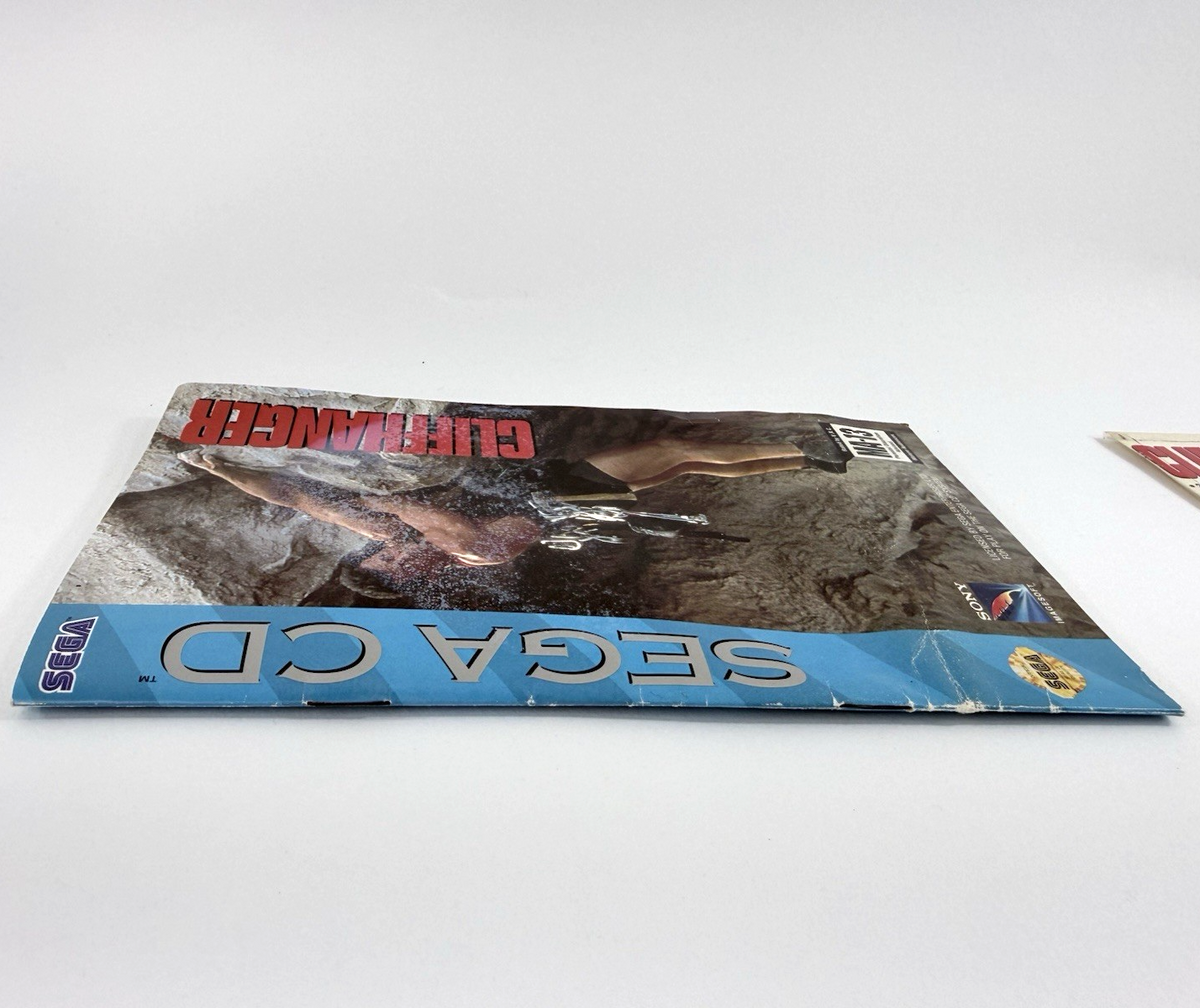 Cliffhanger (Sega CD, 1993) Game Disc and Manual - Tested - Read